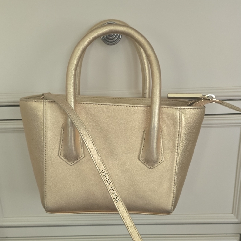 Dagne Dover Gold Mini Bag with Structured Design